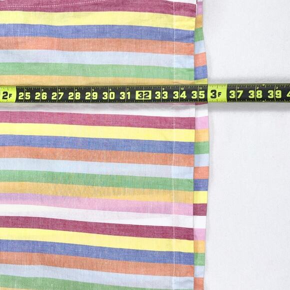 J Crew Women's Rainbow Pinstripe Linen Blend Dress Medium Petite - Picture 15 of 16